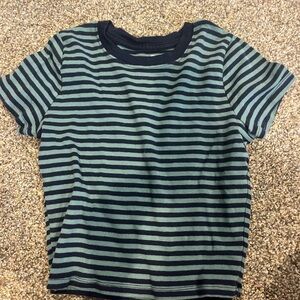 Hollister Striped Crop Top - Black and Green